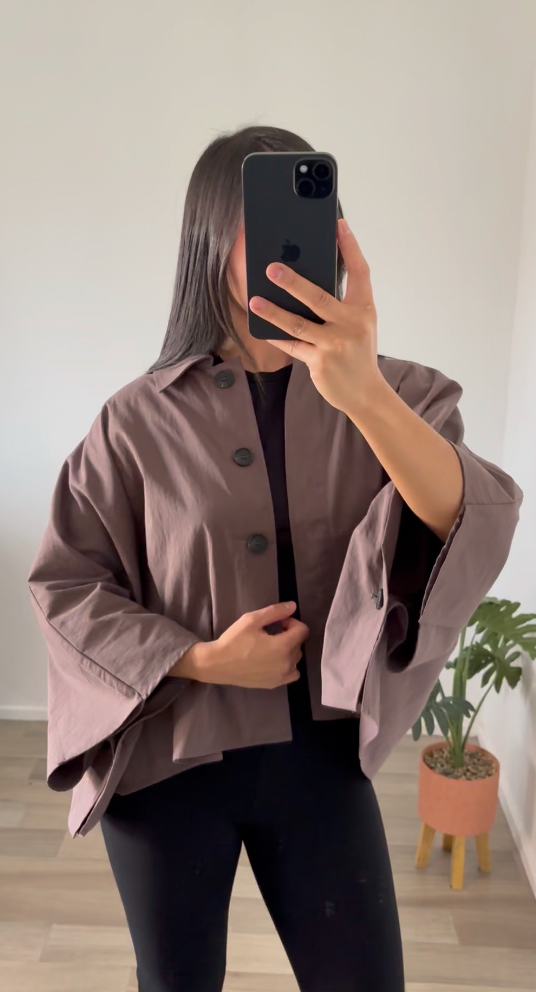 VESTE CAPE MARRON « SELMA »