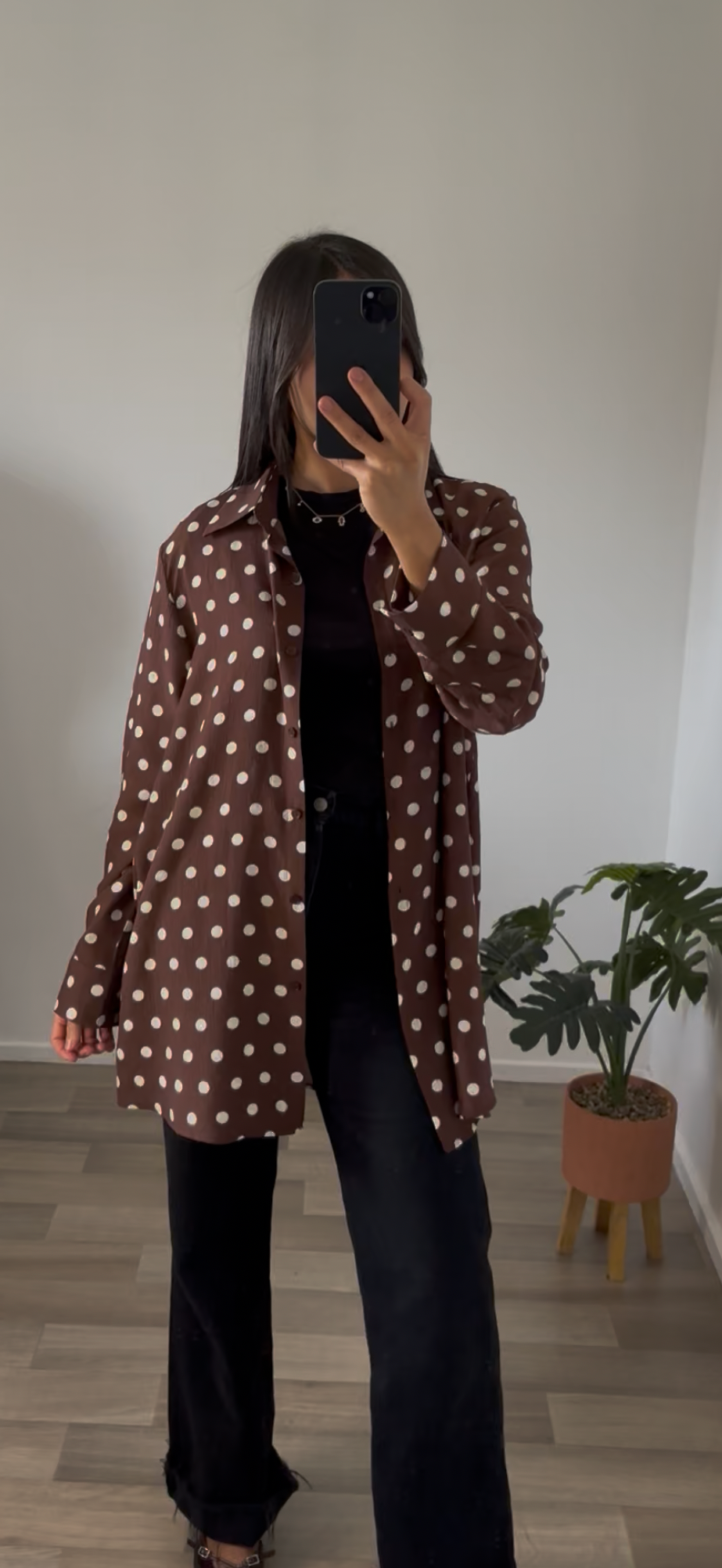 CHEMISE LONGUE A POIS « ISMAHANE »