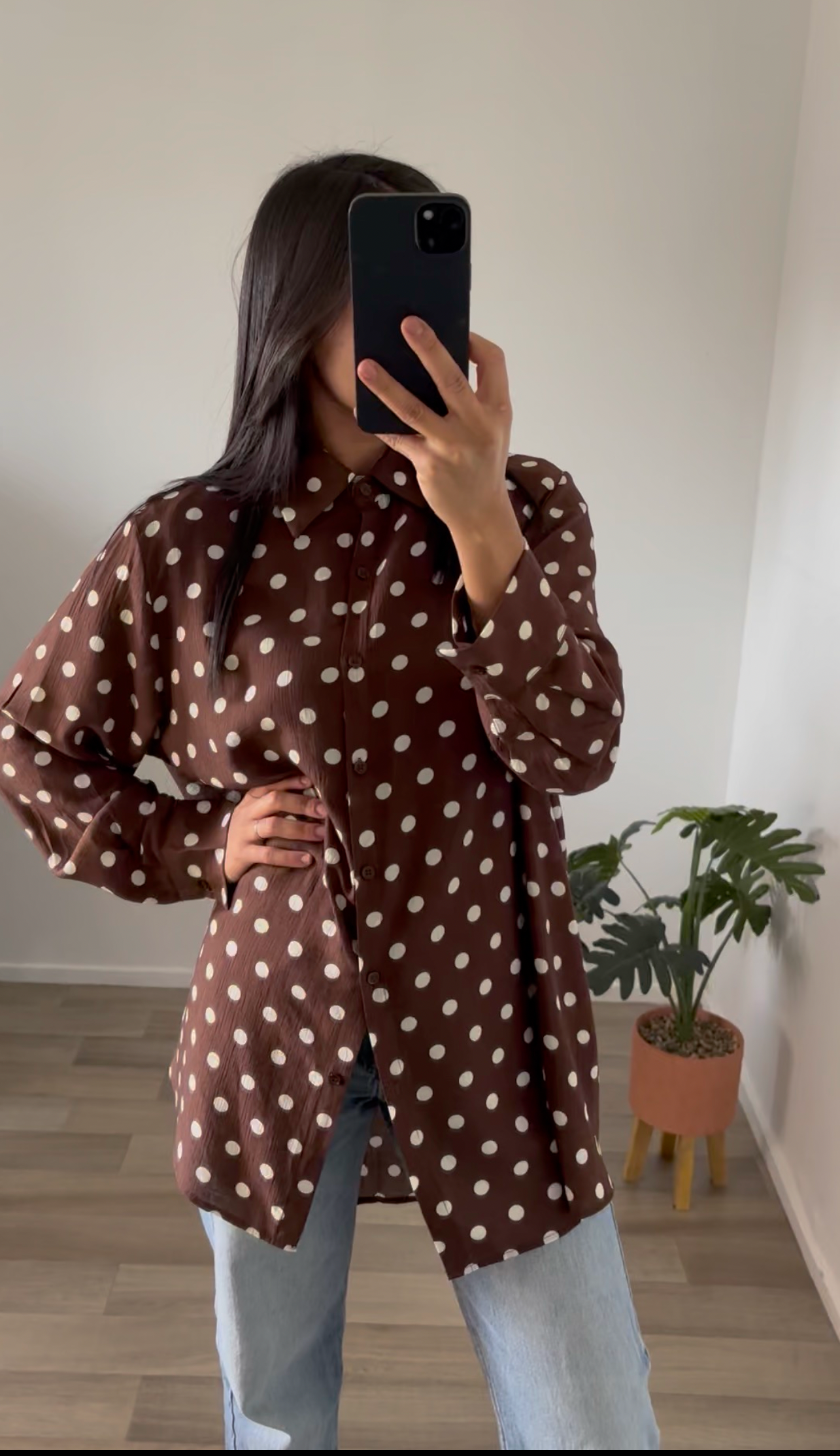 CHEMISE LONGUE A POIS « ISMAHANE »