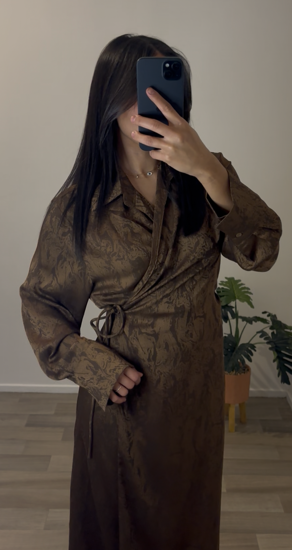 ABAYA « SHAINA » MARRON