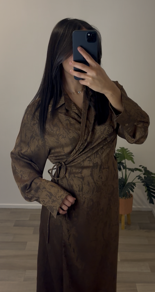 ABAYA « SHAINA » MARRON