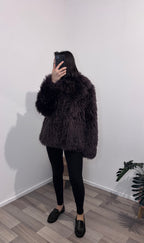 VESTE FAUSSE FOURRURE CHOCOLAT « JASMINE »