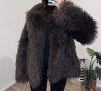 VESTE FAUSSE FOURRURE CHOCOLAT « JASMINE »